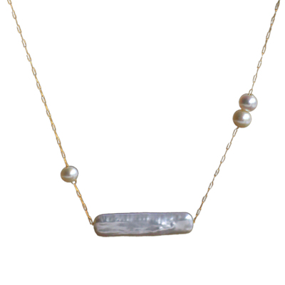 巴洛克异形珍珠灵动女孩锁骨链