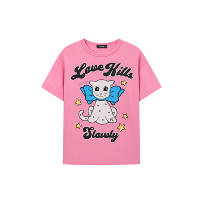 Ed Hardy埃德哈迪2026春季新款女士烫钻宽松圆领短袖T恤E1SAW267