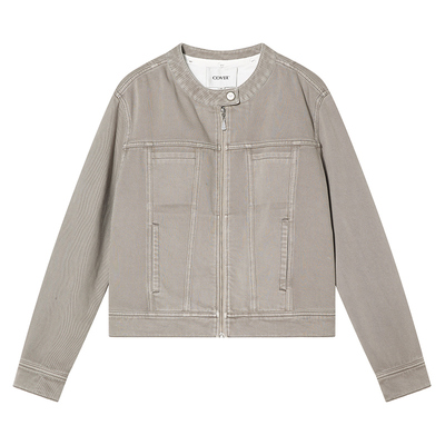 COVERINS【博主同款】时髦圆领牛仔短外套女（含可拆卸夹层）