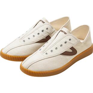 瑞典TRETORN秋男女帆布鞋一脚蹬踩脚薄底懒人板鞋半踩拖鞋小白鞋