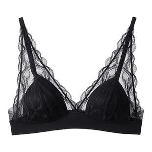 ubras蕾丝法式内衣女性感纯欲长三角深V小胸穿搭背心无钢圈文胸罩
