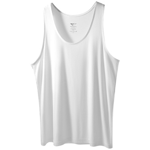 七匹狼男士背心男款莫代尔冰丝夏季薄款2026新款速干网眼汗衫白色