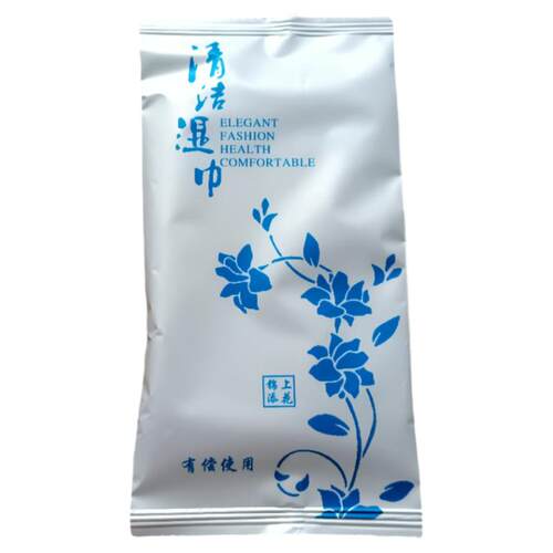 世洁【青花】一次性微纤维湿巾湿毛巾厂家直销酒店餐饮饭店可定制