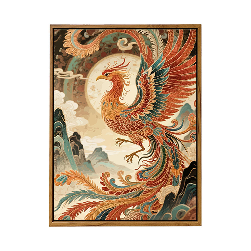 中国敦煌风凤凰DIY数字油画