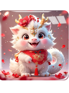 可爱小猪水晶玻璃磁吸冰箱贴
