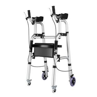 老人腿无力助行器四轮轻便可推可坐手推车术后复健防摔助步扶手架