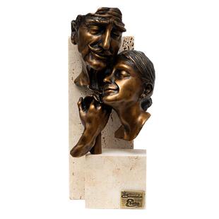 阿斯蒙迪进口青铜情侣摆件结婚礼物情人节礼品生日礼卡萨苏拉限量