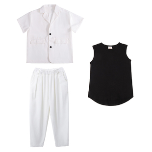 儿童街舞潮服套装男女童帅气小西服走秀服breaking演出服架子鼓服