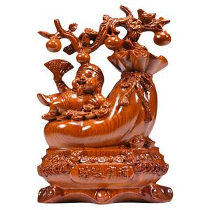 花梨木财运亨通摆件实木雕刻礼品
