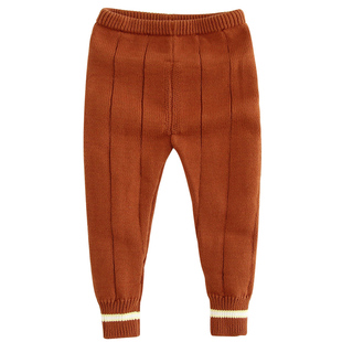 儿童毛线裤男童毛裤女童线裤宝宝纯棉秋季婴儿针织裤打底裤冬加厚
