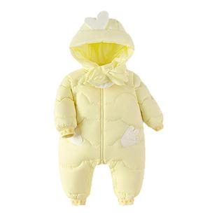 巴拉巴拉童装宝宝连体衣羽绒服冬装外出抱衣时尚萌趣2025冬装新款