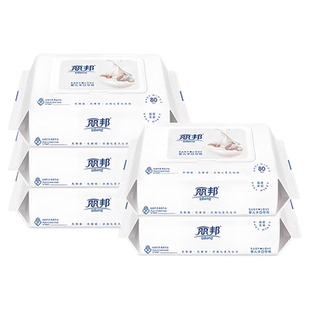 丽邦婴儿湿巾80抽5大包家用湿巾纸家庭实惠装手口卫生湿纸巾专用