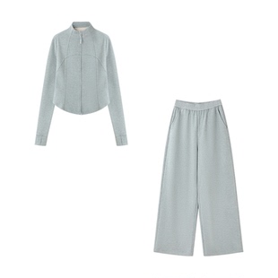 [会员8折]XWI欣未LULU风含蚕丝羊毛运动卫衣套装女春季穿搭一整套