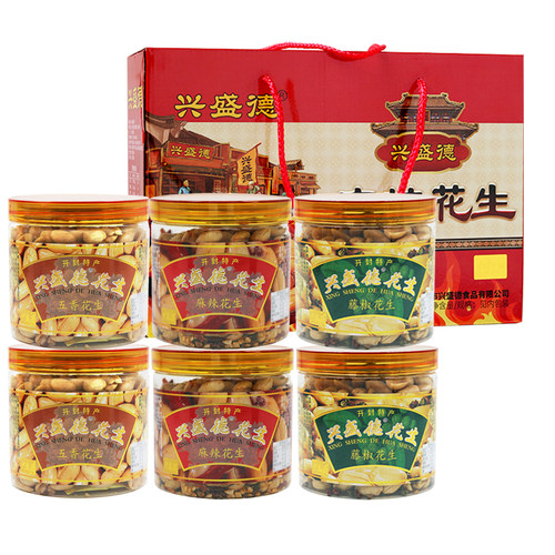 新日期兴盛德麻辣花生米325g *6瓶礼盒装官方授权送礼年货