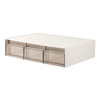 得力组合抽屉收纳盒办公学生宿舍桌面叠加大容量收纳箱柜储物盒