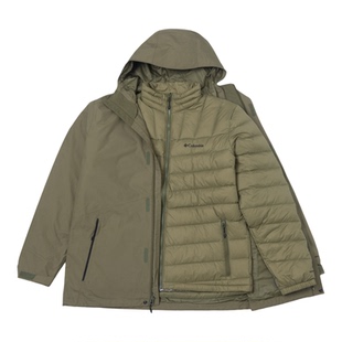 哥伦比亚男秋冬新款户外时尚休闲运动服男保暖内胆外套羽绒三合