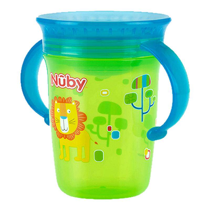 Nuby努比宝宝学饮杯嘬吸魔术杯防漏婴儿喝水杯直饮喝奶防呛嘬饮
