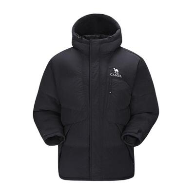 骆驼男装羽绒服冬季年新款男女同款防泼水连帽加厚面包服羽绒外套