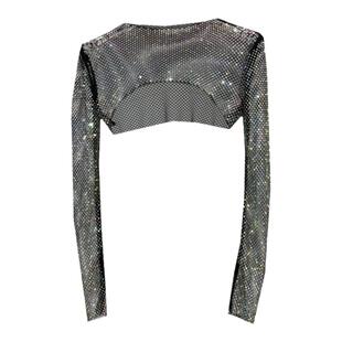 AB彩钻法式小坎肩网钻防晒披肩夏季薄款配吊带裙子外搭半截长袖女