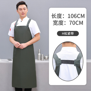 新款 加大加长款 牛筋pu围裙防水防油女食堂水产专用围腰工作服男士