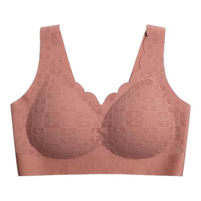 纳美娇新款固定杯内衣女无痕无钢圈夏季薄款一体胸罩聚拢美背文胸