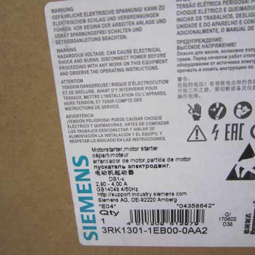 议价3RK1301-1EB00-0AA2西门子DS1-X用于ET200S标准直接起动器 现