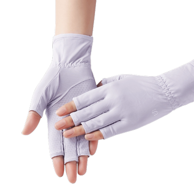 UVNO女性凉感防晒半指手套