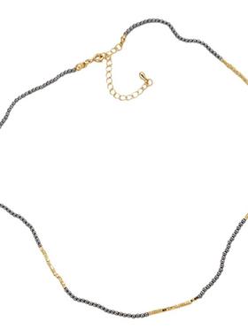 施家珍珠叠戴串珠碎银小米珠项链