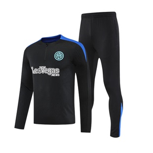 国米足球训练服秋冬长袖出场服套装男定制比赛队服成人足球服外套