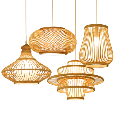 波记侘寂风手工编织餐饮客厅吊灯