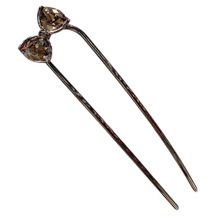 法式旗袍水晶发钗简约盘发器U型发簪头饰古风古装簪子插梳发饰女