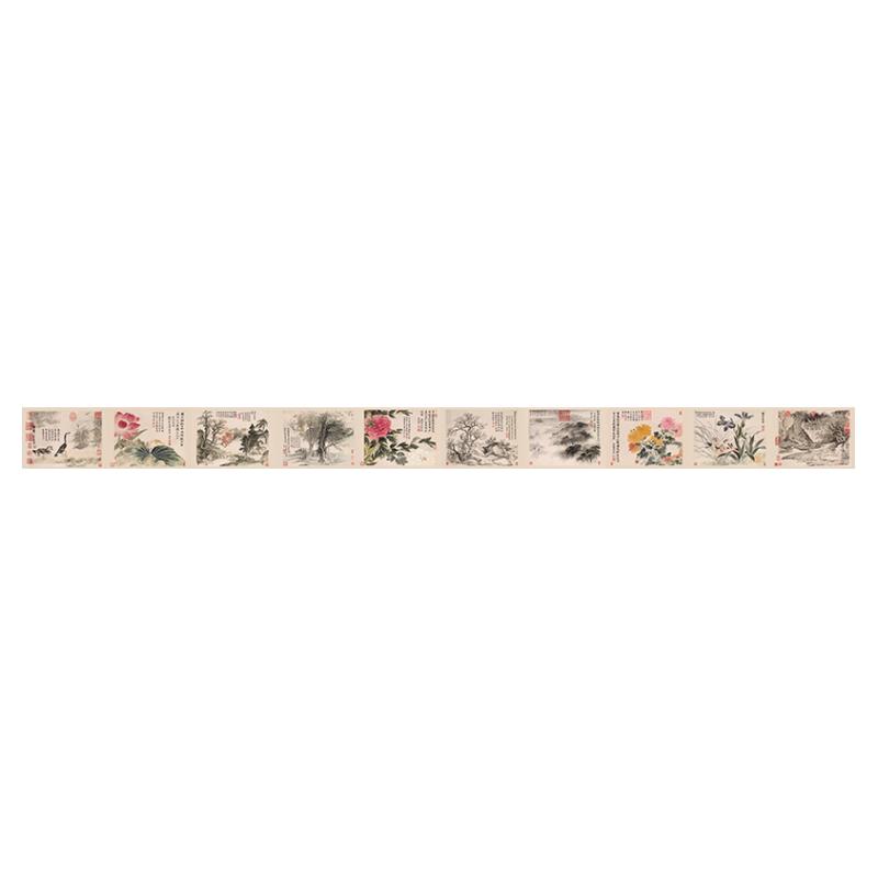 艺术喷绘仿真国画装裱手卷装饰画