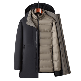罗蒙95鸭绒男士羽绒服男款冬季2025新款防风保暖加厚爸爸冬装外套
