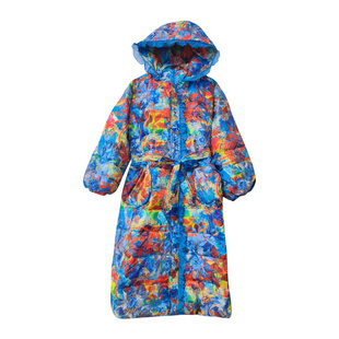 白鸭绒羽绒服女大码宽松收腰高贵上档次刺绣长款过膝轻盈保暖外套