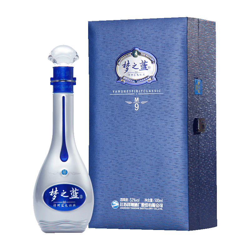 洋河梦之蓝m9白酒500ml白酒52度