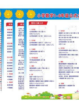 数学公式大全常用单位换算表墙贴