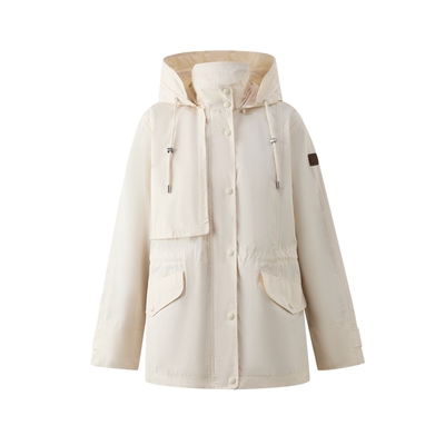 ELAND休闲高领连帽外套女