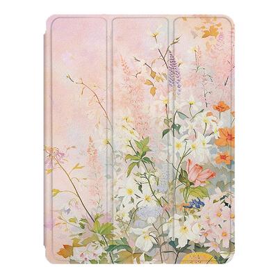 适用OPPOPad4pro油画花朵pad3平板Air2小清新Neo文艺11.4笔槽VIVOPad5Pro/13寸IQOOPad5/12.1寸SE11保护套壳