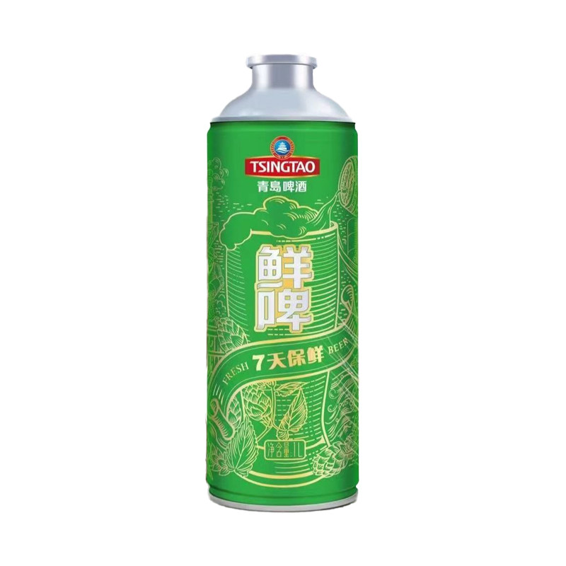 青岛啤酒七天鲜啤1L*4桶每周啤酒