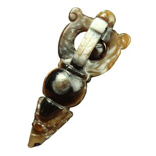 金刚降魔杵吊坠手把件西藏九页岩天珠玛瑙原石吊坠法器项链男女款