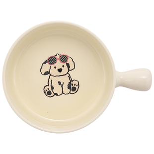 手柄碗可爱陶瓷碗个人专用沙拉水果碗漂亮碗女生高颜值微波炉烤碗