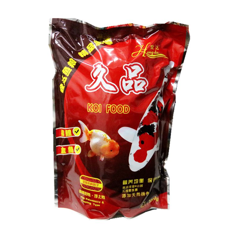 久品锦鲤鱼食鱼饲料家用北京宏达不浑水金鱼鱼粮中小颗粒正品