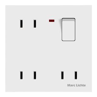 86型一开六孔插座二二二插带开关指示灯2眼10A两脚墙插座面板家用