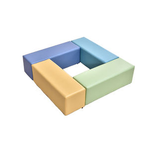 幼儿园阅读室沙发凳子早教中心儿童软包凳培训机构过道长条彩色凳