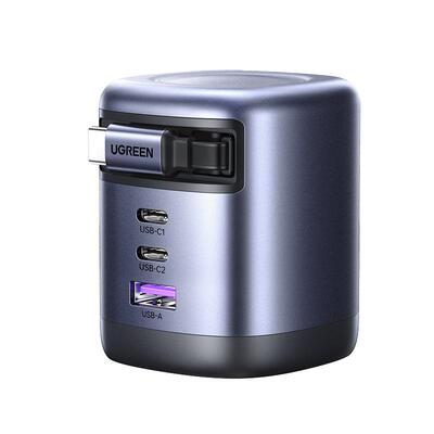 绿联100W伸缩线充电器多口PD快充头适用苹果16pro三星华为Macbookair笔记本电脑手机抽拉线65W氮化镓充电插头
