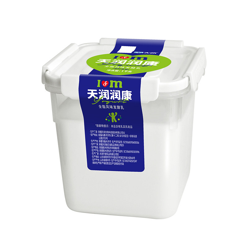 天润润康方桶原味老酸奶1kg