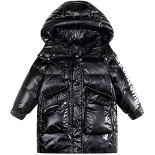 儿童羽绒服男童中长款加厚男孩冬装外套韩版运动初中生中大童童装