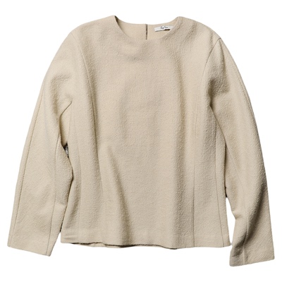 TANG TOWN 自制 时装感立体颗粒肌理 高密挺括有型 微绒羊毛上衣