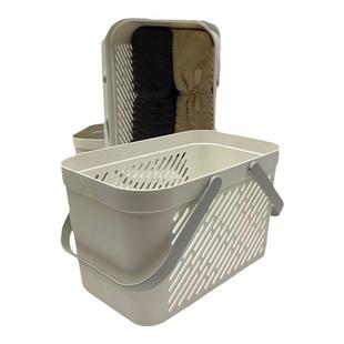 瑞典风劳纳恩手提篮子洗澡篮家用浴室洗漱置物筐卫生间塑料浴筐