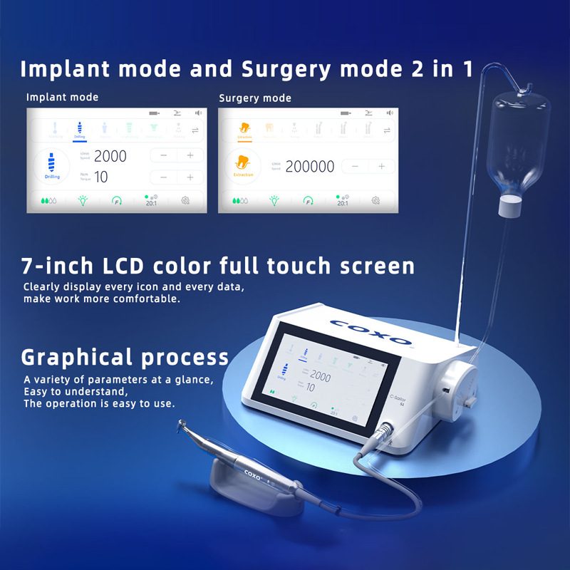 牙科口腔种植机 COXO种植牙设备 20比1光纤种植弯机头种植马达